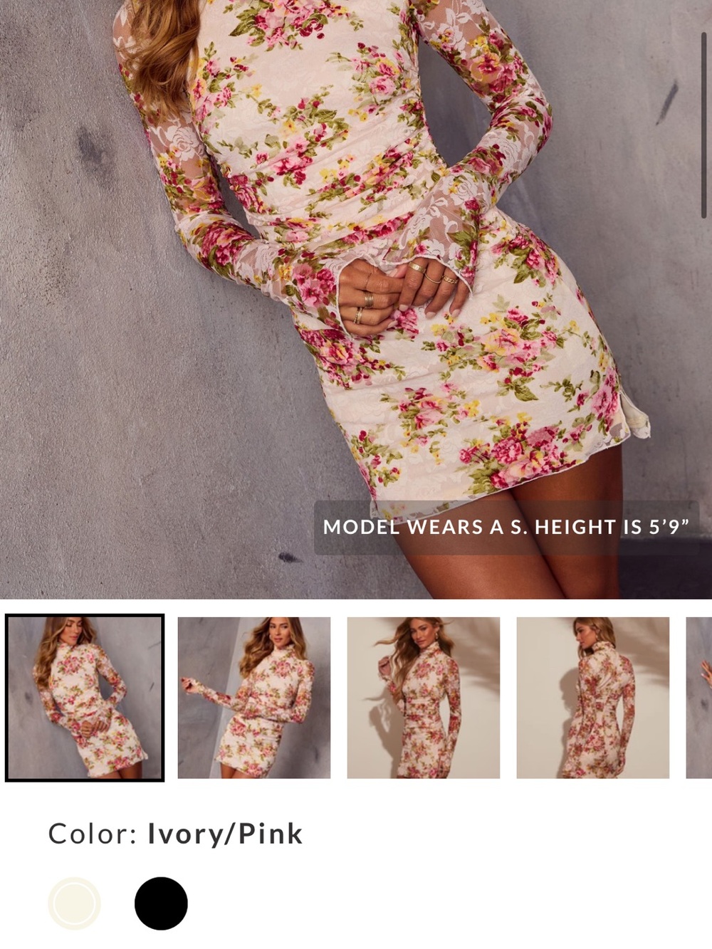 VICI “Capture the Moment” lace floral dress. New, size small.
